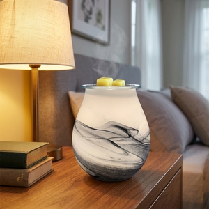 Diffuseur d'aromathérapie en verre tourbillonné noir et blanc Crystal Coast, porte-encens aromatique très parfumé, décoratif pour la maison - Product Image 3