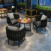 Chaises de salle à manger en bois massif de style industriel, revêtement en cuir à motif griffes de chat, thème musical, pour cafés, salons de thé, restaurants occidentaux