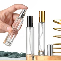Bouteilles de parfum rechargeables, vides, 10ml, à fond épais, Vintage, rondes, carrées, transparentes, 10cc, échantillon de verre, flacon pulvérisateur de parfum