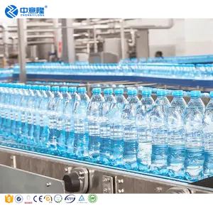 Complete drinking water production line including blowing/water treatment/3in1filling/labeling/packaging machine for water plant