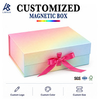 Boîte cadeau magnétique de luxe personnalisée avec ruban pour mariage, anniversaire, Saint-Valentin, emballage cadeau écologique, boîte pliable
