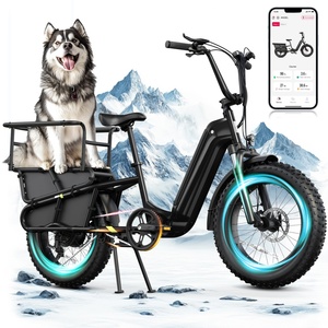 Vélo de livraison de nourriture Saibaike 750W à <span class=keywords><strong>2</strong></span> roues avec pneus larges, vitesse de 25 km/h, vélo <span class=keywords><strong>cargo</strong></span> familial, deux sièges pour enfants, vélos <span class=keywords><strong>cargo</strong></span> électriques - Product Image 4