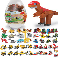 Tendencia 2026: Bloques de Construcción de Dinosaurios de Plástico ABS, Huevo Sorpresa, Montaje DIY, Figura de Animal Jurásico, Juguete de Ladrillos de 40 Piezas