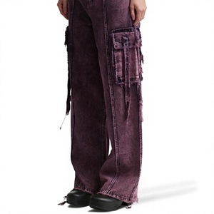 Pantalon cargo utilitaire en jean pour femme Haven Apparels, respirant, léger, coupe ample, multi-poches, décontracté, été, vente en gros, OEM - Product Image 4