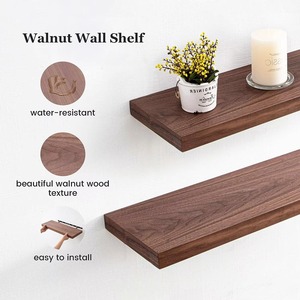 Custom 24 Inch <strong>Walnut</strong> <strong>Floating</strong> <strong>Shelves</strong> Wood Storage <strong>Shelves</strong> Wall Mounted Wooden <strong>Floating</strong> <strong>Shelf</strong> for Bedroom Living Room Kitchen - Product Image 2