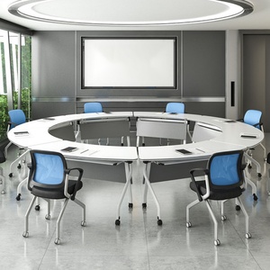 Stackable Speech Desk Design Office Meeting Training <b>Table</b> With <b>Wheels</b> - Product Image 3