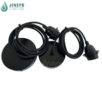 Kits de lampes suspendues noires DIY E26 avec cordon pour lustre en rotin