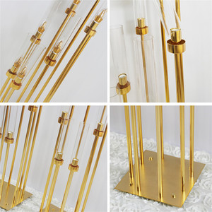 ขายส่งหรูหรา <span class=keywords><strong>8</strong></span> แขนโลหะทองเชิงเทียนตาราง Centerpieces โคมไฟระย้าสําหรับงานแต่งงานหน้าแรกตกแต่งเครื่องประดับ - Product Image 5