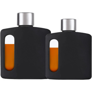 Đen xanh hồng nâu bạc bảo vệ Silicone da tay áo Glass <span class=keywords><strong>Hip</strong></span> <span class=keywords><strong>Flask</strong></span> với leakproof Nắp - Product Image 5