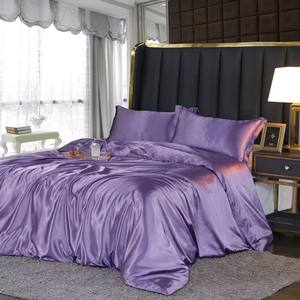 Set di Biancheria da Letto in Seta Satinata Intrecciata 6 Pezzi, Alta Qualità Stile Europeo, Tinta Unita, Set Copripiumino 400TC Setoso - Product Image 4
