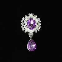 Métal écologique 3D 6 facettes lâche strass fleur plateau perceuse boucle goutte d'eau pierre précieuse pendentif cheveux accessoires chapeaux