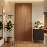 Porte intérieure minimaliste en MDF avec revêtement PVC, noyau massif, isolation phonique, personnalisée en usine, pour chambre, salon, hôtel