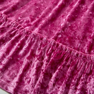 Abiti personalizzati all'ingrosso da donna girocollo manica lunga con scollo a V in <span class=keywords><strong>velluto</strong></span> di media lunghezza abiti Casual da donna - Product Image 4