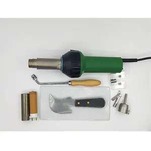 Professional 1600W Hot Air Torch Plastic Welding Gun Welder with Quarter Moon Knife Groover Heating Gun Plastic Welding Tool Kit