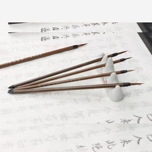 Delaiwen 6-teiliges tragbares japanisches Kalligraphie-Briefpapier-Kit Hot Sale Schreib pinsel Stift Holz Aquarell liefert Nylon malerei