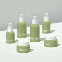 Nouveau design, ensemble d'emballages de soins de la peau de luxe rose, bouteille et pot en verre vides à pompe à lotion, bouteille de crème cosmétique avec pompe en plastique