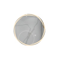 Miroir de salle de bain rond moderne à LED, mural, anti-buée et éclairé, cadre en alliage d'aluminium classé IP65 pour les hôtels