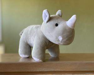 Juguete de Peluche de Rinoceronte 3D al por Mayor, Lindo Animal de Peluche de Dibujos Animados Safati, Muñecos Promocionales para Bebés Recién Nacidos - Product Image 3