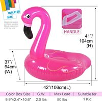 Flamingo Pool-Schwimmtier, aufblasbar, aus PVC, für Kinder & Erwachsene, 42 Zoll, Pink, robust & auslaufsicher