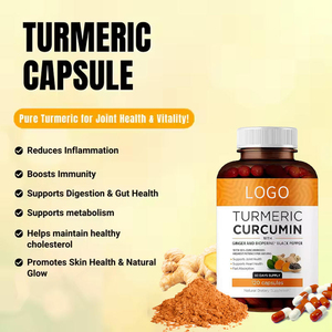 Cápsulas de Cúrcuma y Curcumina con Extracto Orgánico de Jengibre y Pimienta Negra para el Apoyo Inmunológico, OEM - Product Image 2