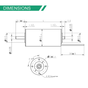 Motor sin núcleo Bibo de la serie FL40SBL de 600 VCA/1s, 22 mm, con conmutación sin escobillas, de proveedor de fábrica chino - Product Image 3