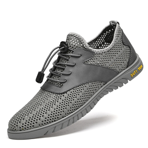 Chaussures d'été respirantes en maille pour hommes, chaussures de sport et de loisirs en maille, chaussures d'extérieur élastiques à bande perforée - Product Image 1