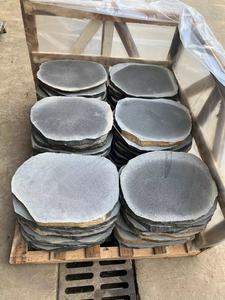 Pierre de pavé ronde en basalte noir-gris de Chine à faible coût, forme irrégulière pour le pavage de jardin - Product Image 5