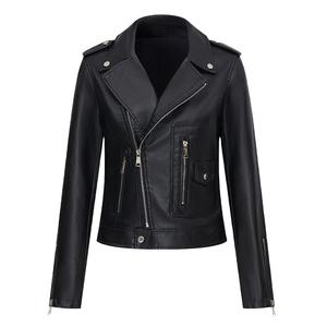 <span class=keywords><strong>Chaqueta</strong></span> de Cuero Sintético para Mujer, Estilo Motero, Vegana, con Soporte para Muestras - Product Image 1