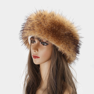 <span class=keywords><strong>Bandeau</strong></span> en fausse fourrure de raton laveur <span class=keywords><strong>pour</strong></span> l'hiver, bonnets d'extérieur longs et chauds en fourrure <span class=keywords><strong>pour</strong></span> l'hiver - Product Image 1