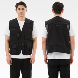 <span class=keywords><strong>Gilet</strong></span> de photographie pour hommes avec logo imprimé personnalisé Caractéristique chauffante Style rétro Multi-poches Polyester/Nylon Vêtements de travail Journaliste des médias - Product Image 5
