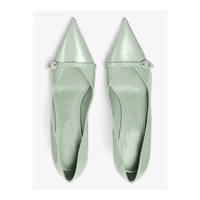Escarpins de mariée pour femmes en cuir brossé à bout pointu avec boucle en strass, talons compensés très hauts (8 cm+) Nouveau style