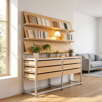 Meuble de présentation modulaire en profilé aluminium pour bureau, étagère professionnelle et élégante pour exposition, présentoir design