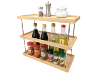 Étagère de rangement multifonctionnelle en bambou, organiseur d'épices et d'assaisonnements pour cuisine, organiseur de comptoir et de tiroirs