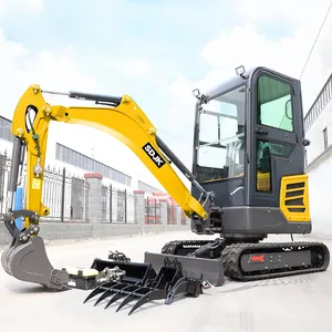 China New Hydraulic Crawler Mini Excavator Fram Use Mini Bagger Multifunctional Yellow Small Excavator 2 Ton For Sale