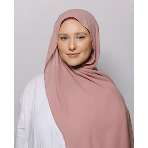 موضة جديدة حجاب شيفون كوري فاخر فوري مع مغناطيس مدمج مخيط بغطاء إنيركاب للنساء المسلمات - Product Image 5