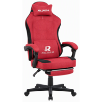 Chaise de bureau ergonomique en tissu de qualité supérieure avec fonction de massage, hauteur réglable, pivotant à 360 degrés, repose-pieds