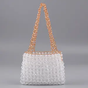 Custom Beaded Handbag Acrylic Woven Ladies Bag Niche Fashion Handbags for Women 2024 Designer Luxury Summer Vacation Beach Bag