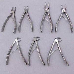 7 buah Tang pencabutan <span class=keywords><strong>Dental</strong></span> anak-anak, instrumen ekstraksi minimal baja tahan karat - Product Image 1