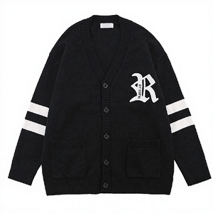 Suéter Cárdigan de Punto Personalizado OEM ODM Rojo para Mujer, Estilo Casual, Escolar, para Hermandades, Invierno - Product Image 3