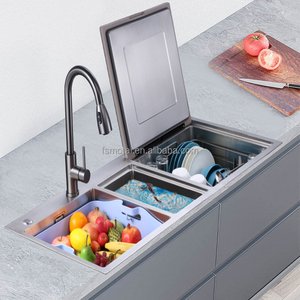 เครื่องล้างจานขนาดเล็กแบบอ่างเดี่ยวทันสมัย SUS304 อ่างล้างจานอัจฉริยะสำหรับโรงแรม บาร์ พร้อมฝาปิด เครื่องล้างจานอัจฉริยะสำหรับห้องครัว - Product Image 5