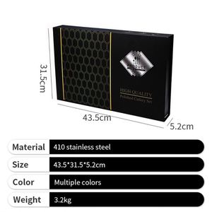 Ensemble de couverts de haute qualité en acier inoxydable, 24 pièces, ensemble de couverts de luxe en acier inoxydable pour mariage avec boîte - Product Image 4