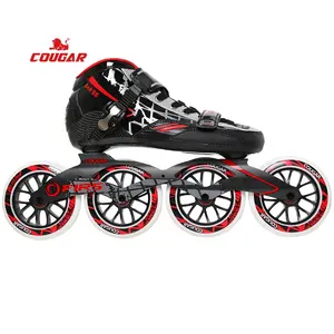 Inline sepatu roda dewasa, sepatu roda profesional serat karbon Cougar untuk dewasa