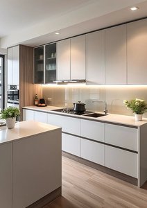 Ensemble de meubles de <span class=keywords><strong>cuisine</strong></span> modulaires en PVC personnalisés BALOM avec un design de rangement multifonctionnel, solution abordable pour les appartements et les locations - Product Image 4