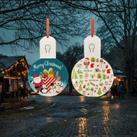 Ornements de Noël personnalisés lumineux à LED, badges en acrylique, étiquettes LED rechargeables en acrylique