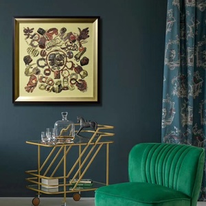 Peinture sur soie de mode rétro contemporaine haut de gamme Art mural vintage européen - Product Image 5