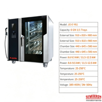 Four à vapeur semi-professionnel SEMIKRON grande capacité entièrement automatique électrique en acier inoxydable multifonction 12,5 kW Garantie 12 mois