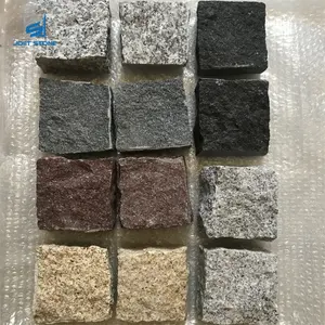 Grey Yellow Red Black Granite Rock Face Stone Paver For Landscaping