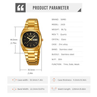Reloj de Cuarzo Cuadrado SKMEI 2420 para Hombre, Manecillas Luminosas, Correa de Acero Inoxidable, Reloj de Pulsera Masculino para Negocios, Se Acepta OEM, Relojes de Cuarzo