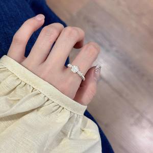 Bague ajustable Wenchi, nouvelle collection chinoise vintage, fleur de camélia, argent pur S925, haute beauté, tendance, pour le quotidien, incrustation fine - Product Image 3