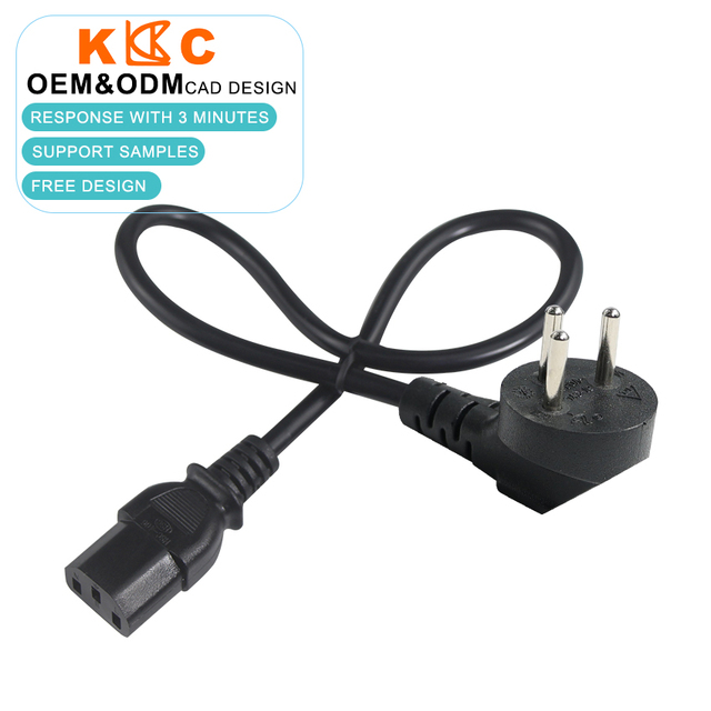 SII Certified Israel 3 Pin to C13 Power Cord, Laptop, IEC-C13 Computer PC Monitor AC Supply Cable